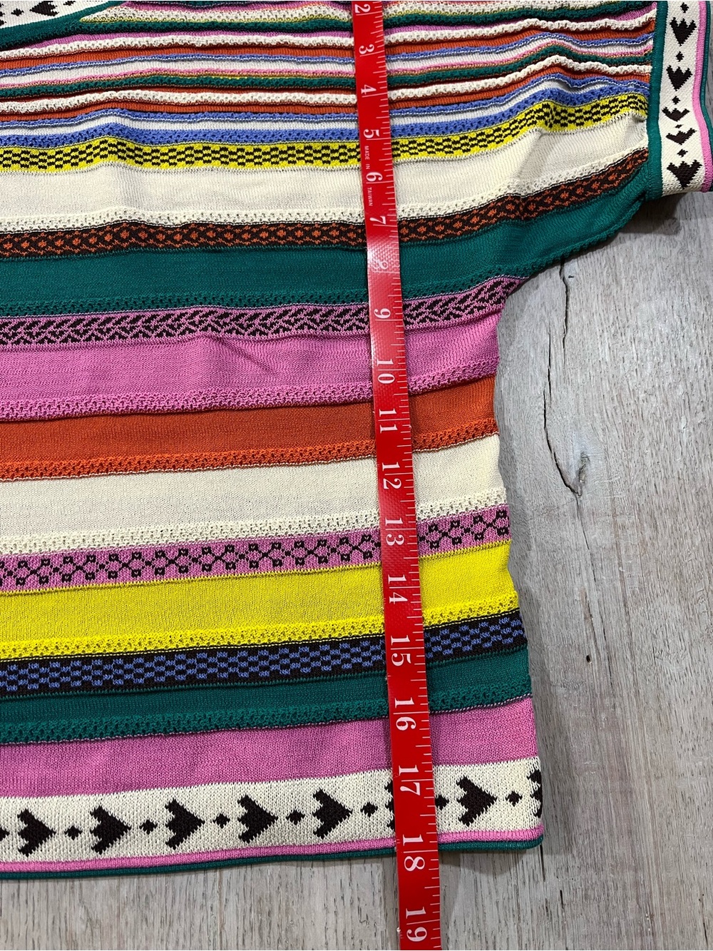 Rene Derhy Zodiaque Vibrant Striped Knit Top Size S Bohemian - Picture 5 of 7